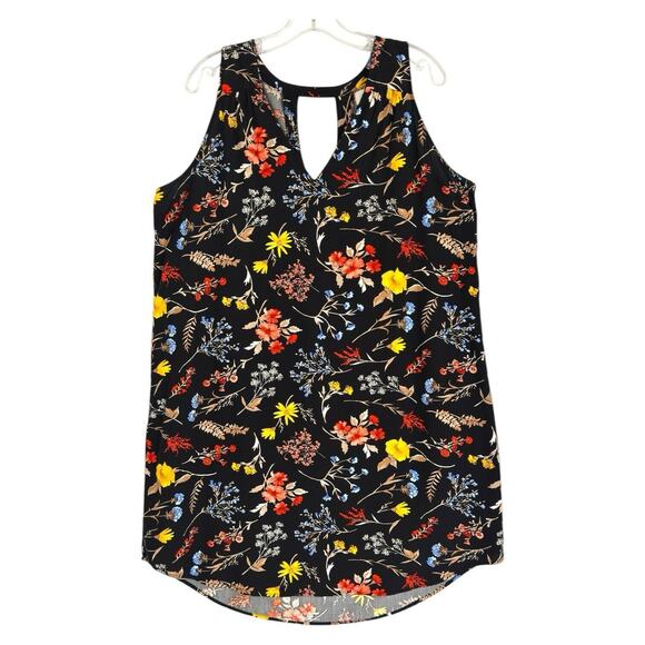 Old Navy Dark Cottage Shift Dress XL Y2K Black Floral Fairy Grunge Flowy - Picture 6 of 13